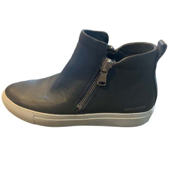 Womens Skechers Vaso Bota Leather Sneaker Bootie Size 7 Grey - Picture 4 of 7